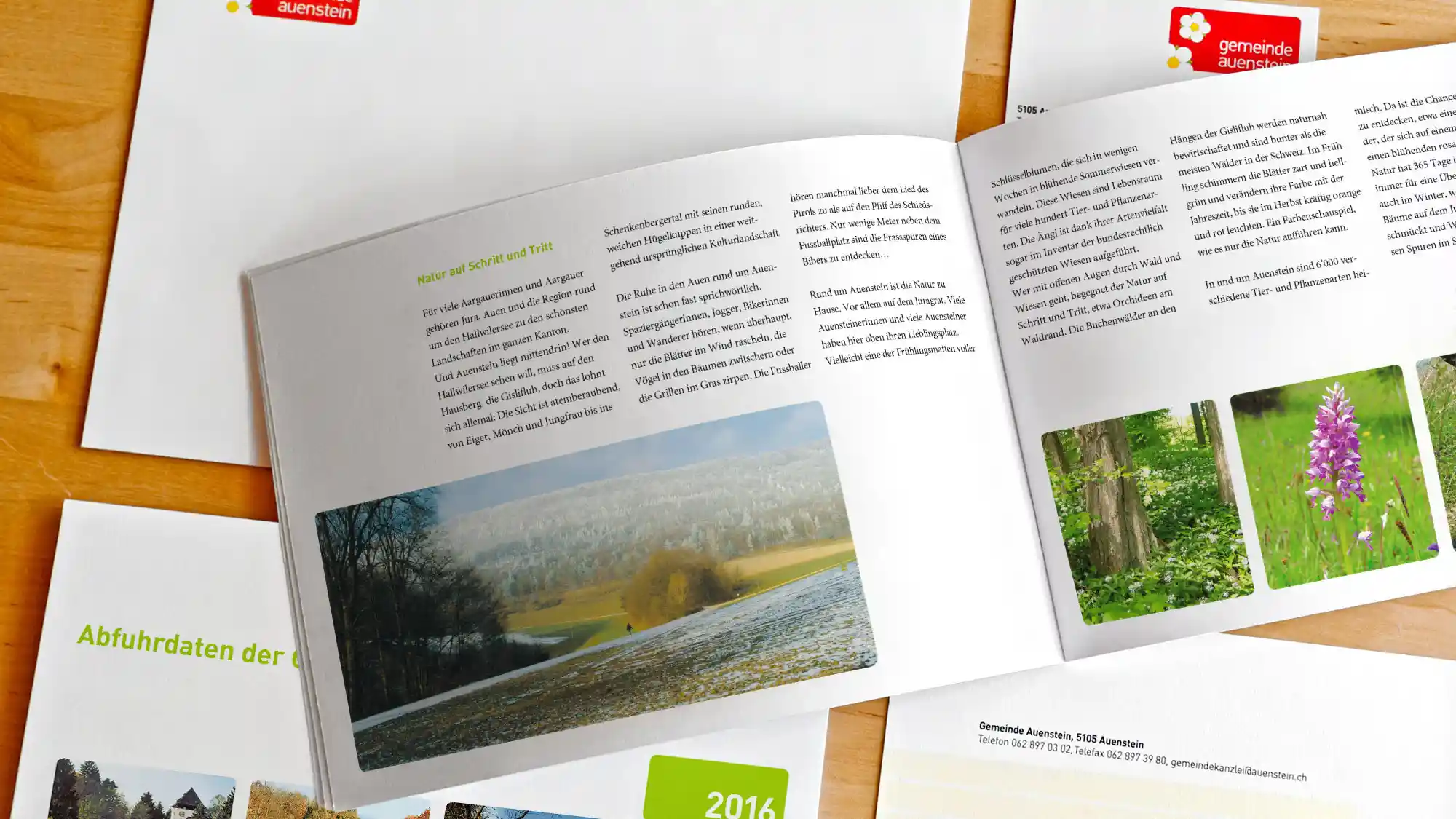 Gemeinde Auenstein – Corporate Design Broschüre geöffnet