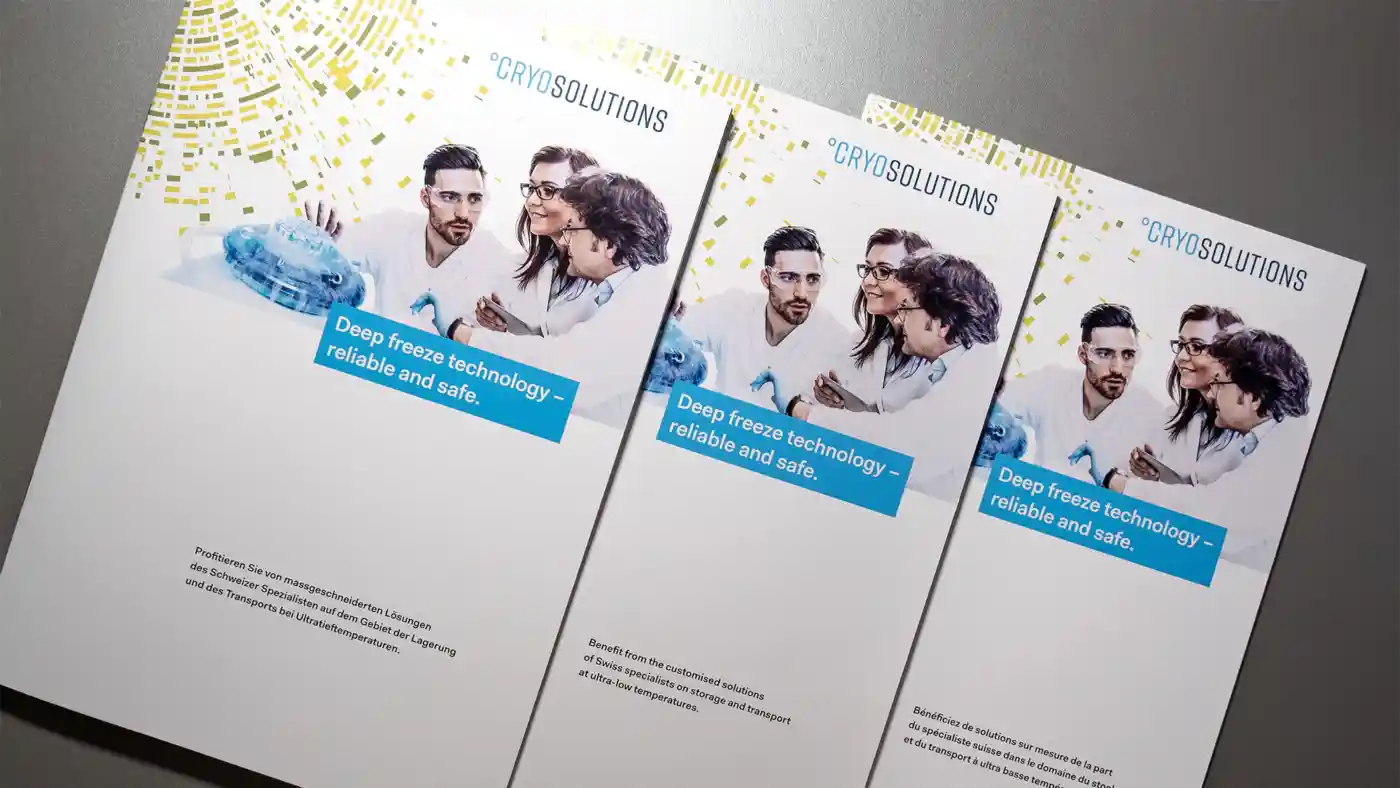 CryoSolutions AG – Corporate Design – Broschüre Titelseiten