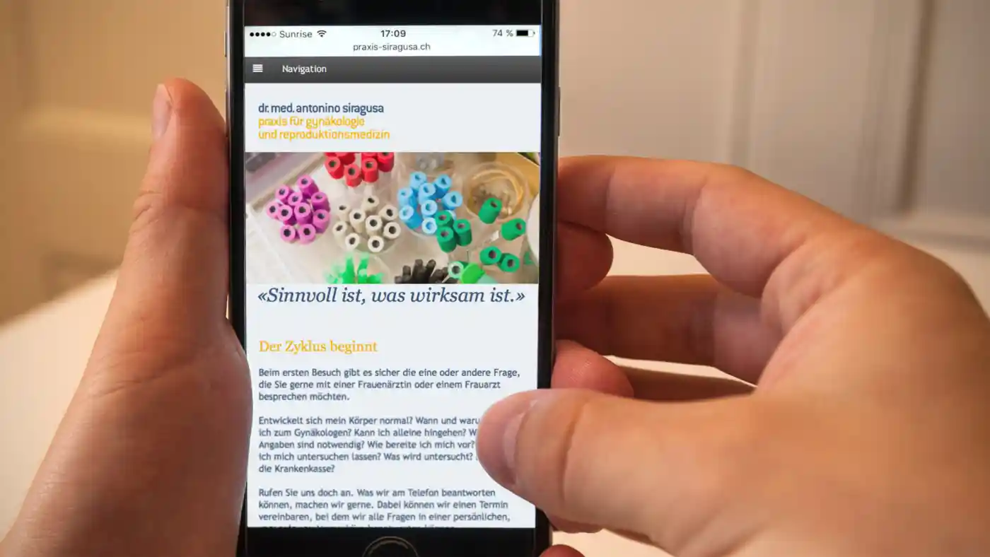 Dr. med. Antonino Siragusa – Website – Mobile Hand