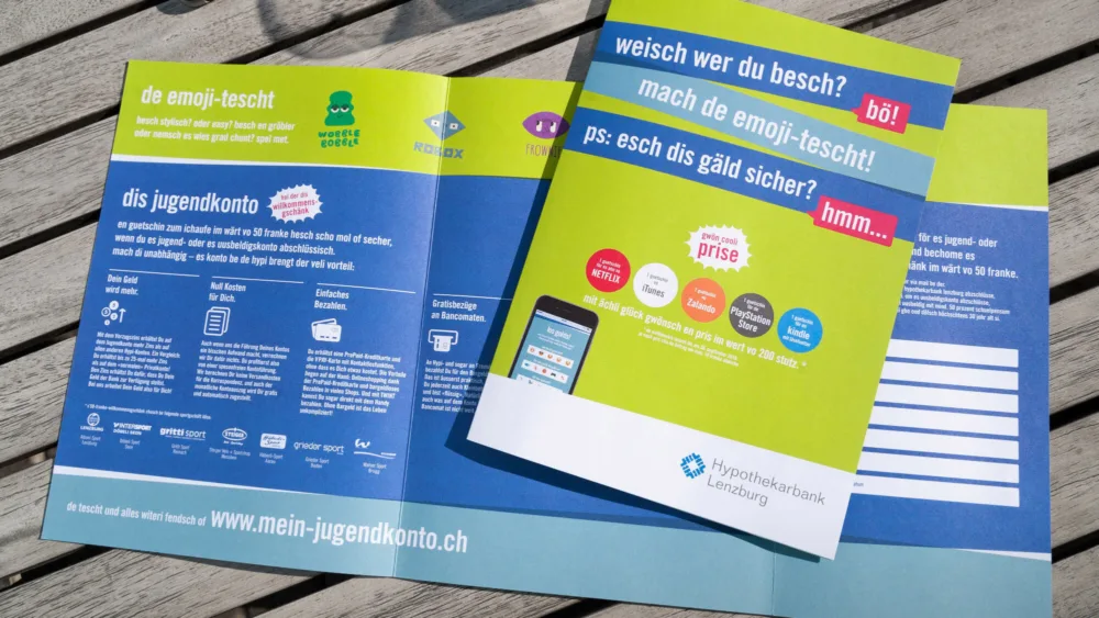 Hypothekarbank Lenzburg – Kampagne Jugendkonto – Flyer